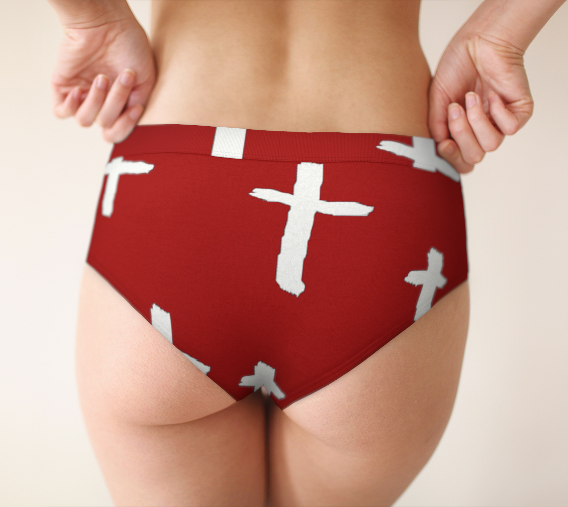 red white cross cheeky briefs