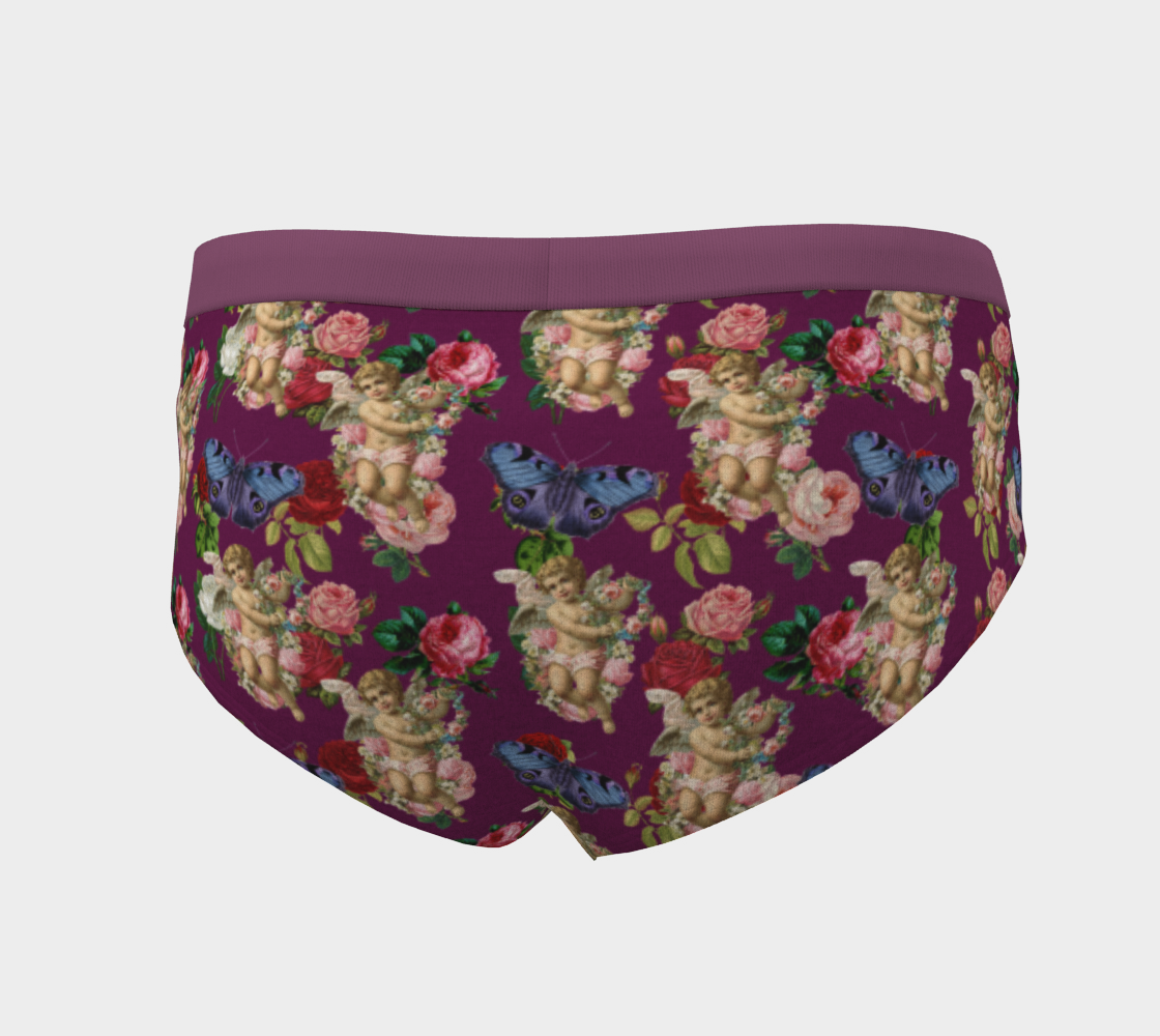 angel cherub butterflies magenta cheeky briefs