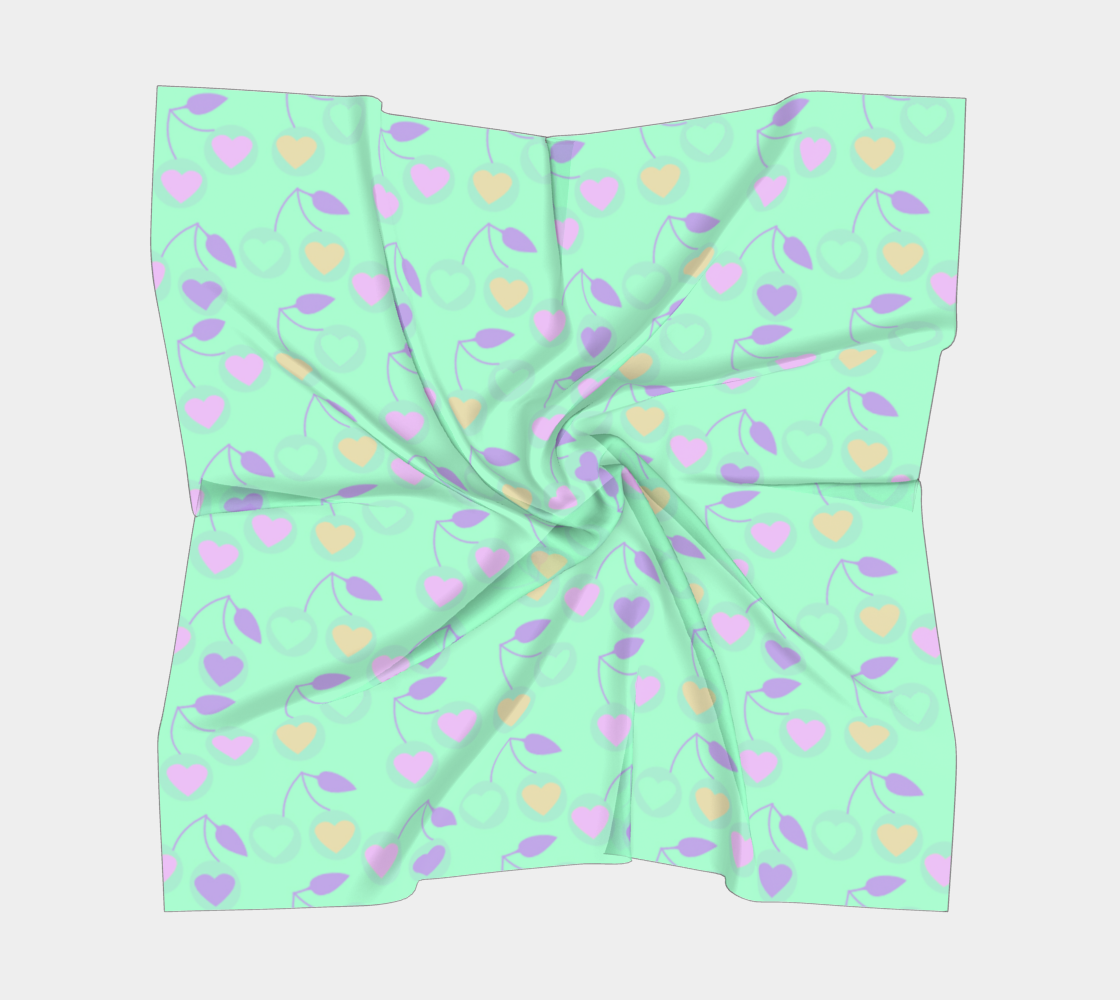 mint heart cherries scarf