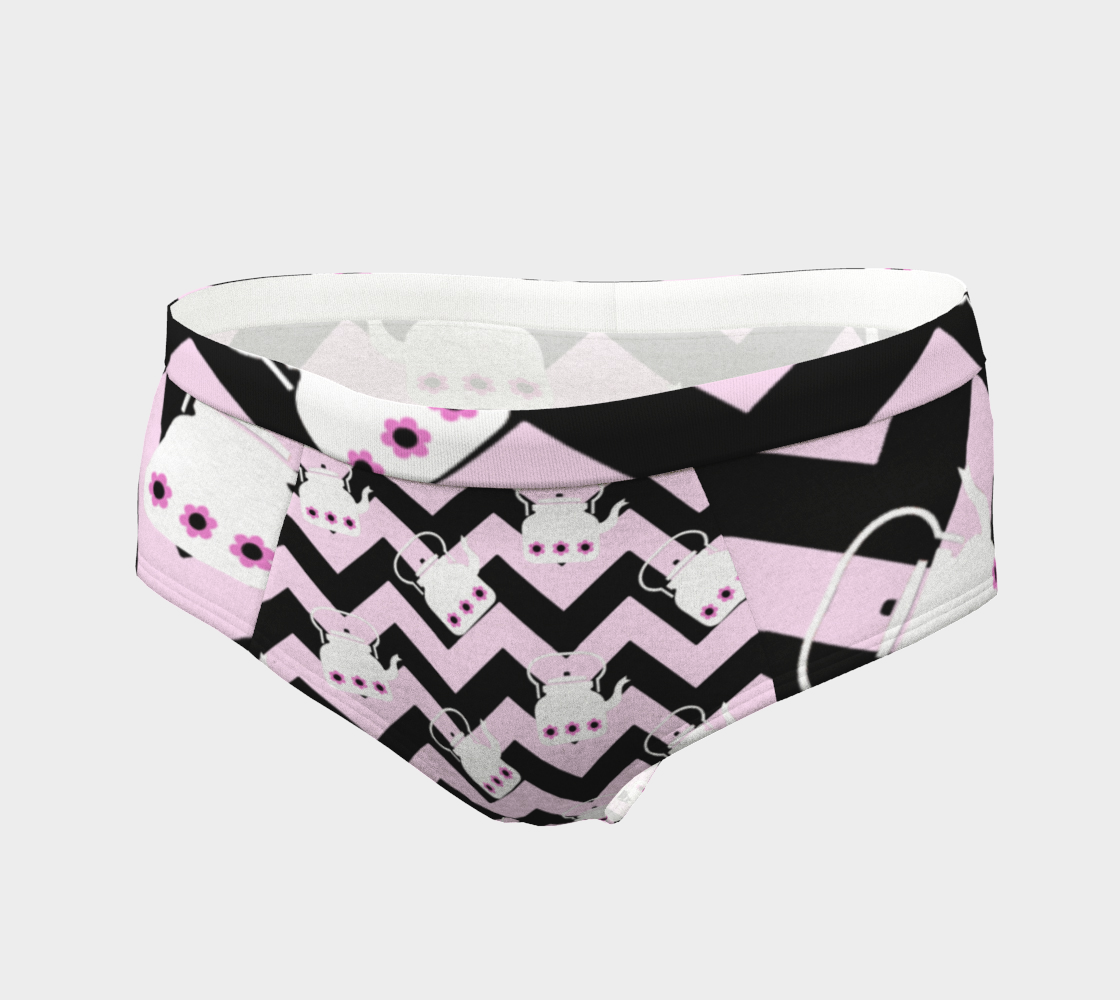 pink teapot chevron cheeky briefs