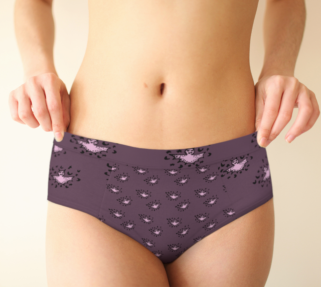 zodiac bat pink grey cheeky briefs