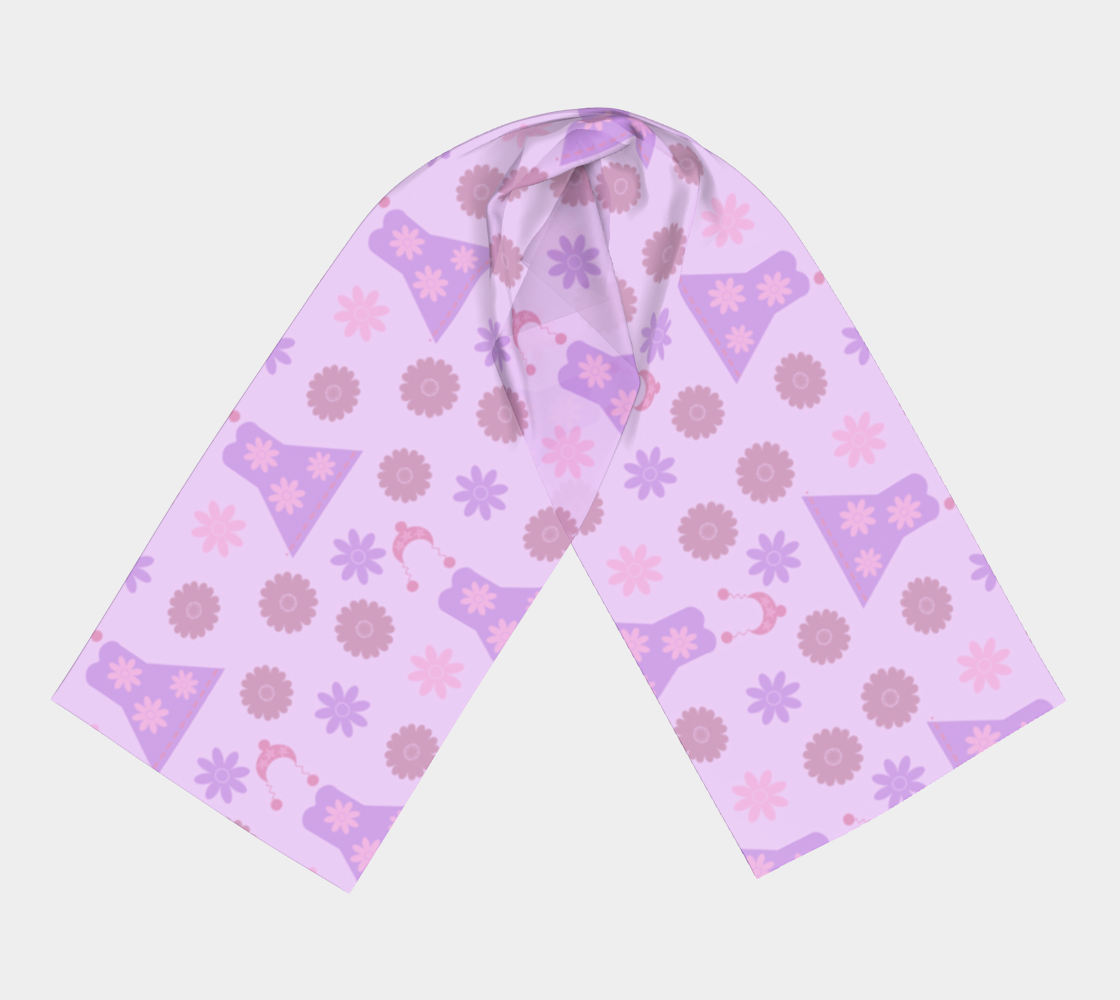 violet pink flower dress scarf