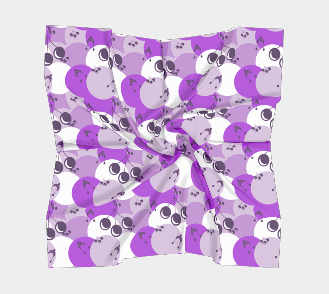 purple cherry dots scarf