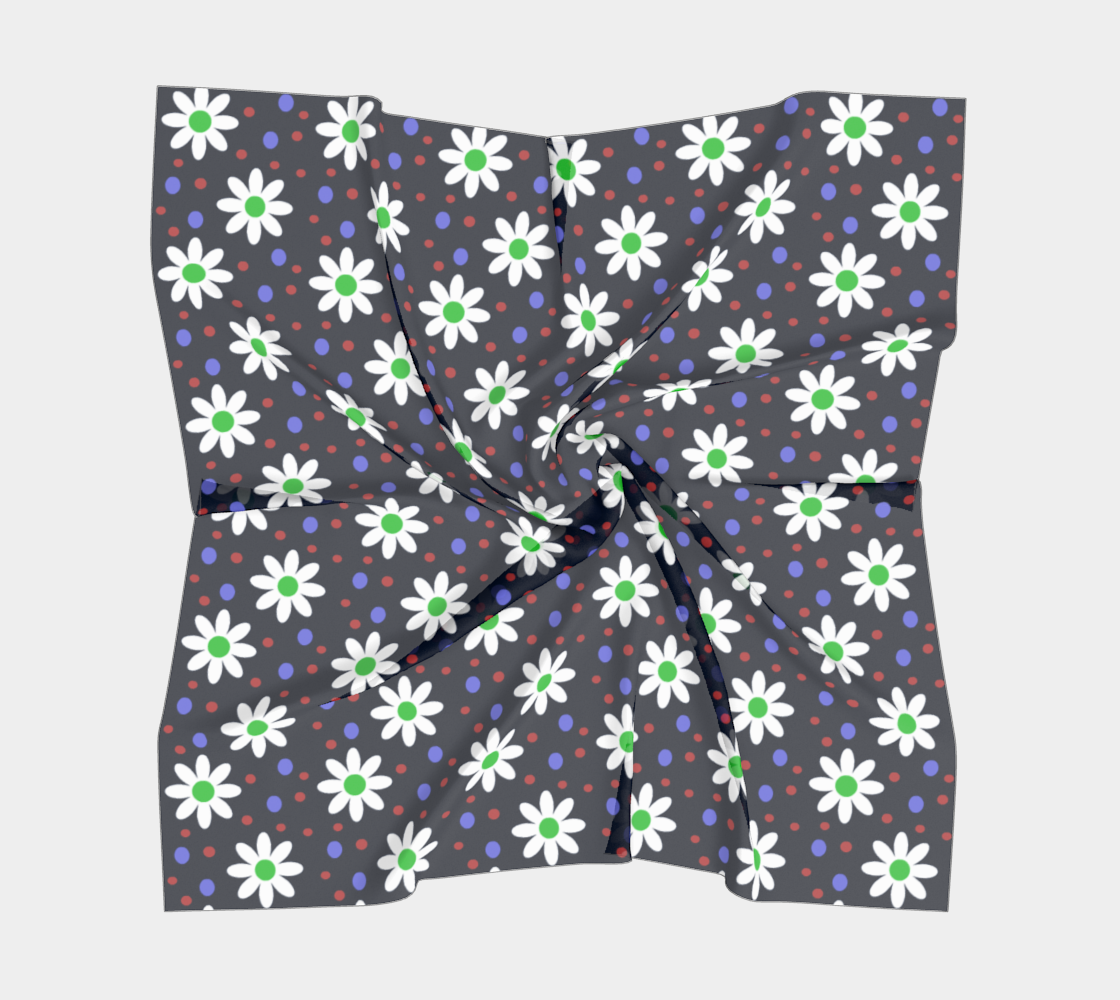 daisy dots navy blue scarf