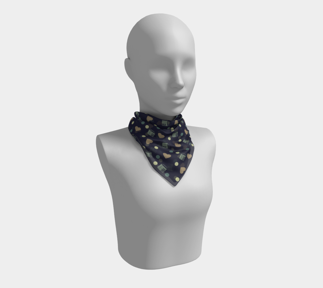 blue milk hearts scarf