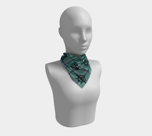 aqua  plaid anarchy scarf