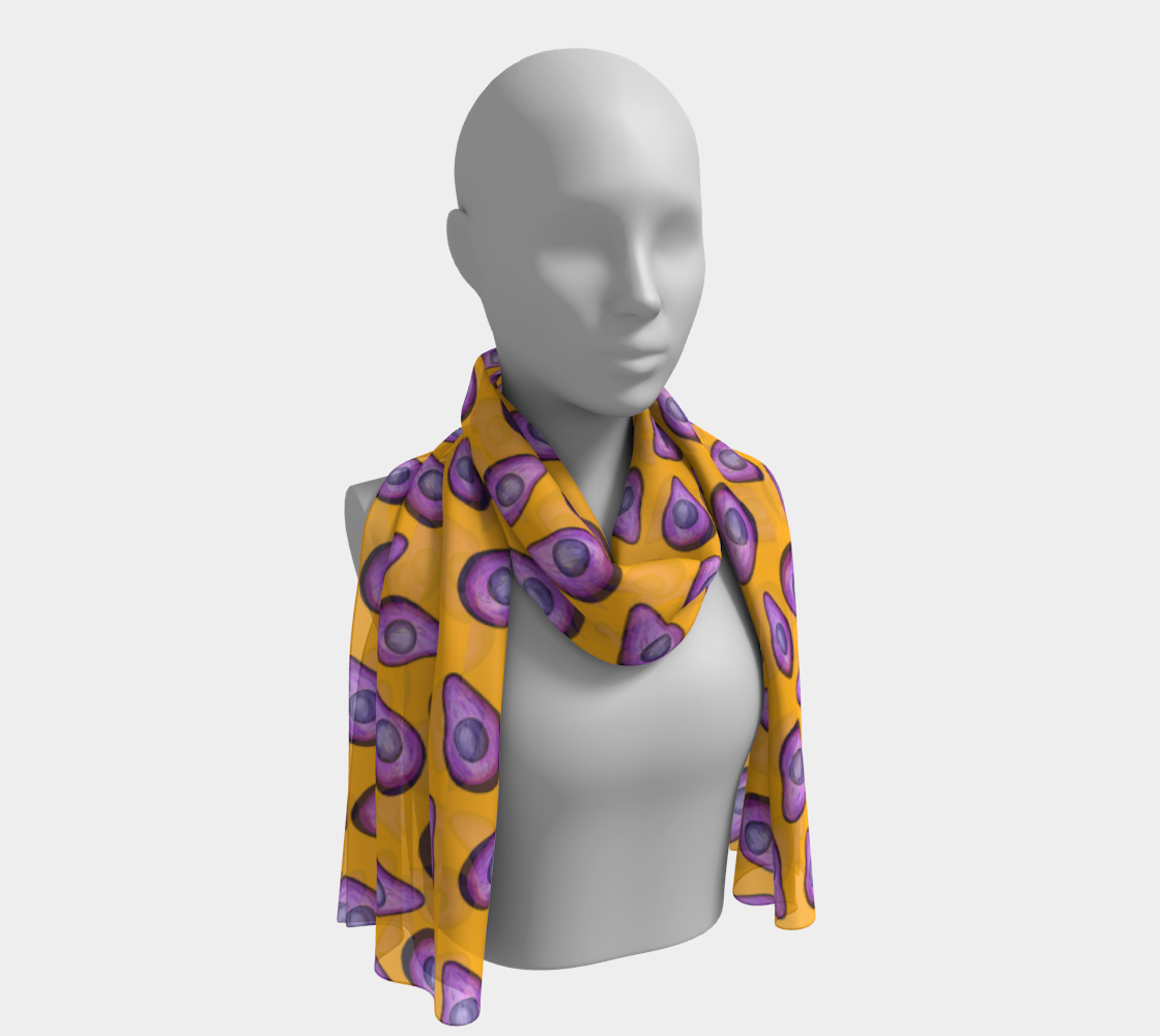 tropical orange avocadoes scarf