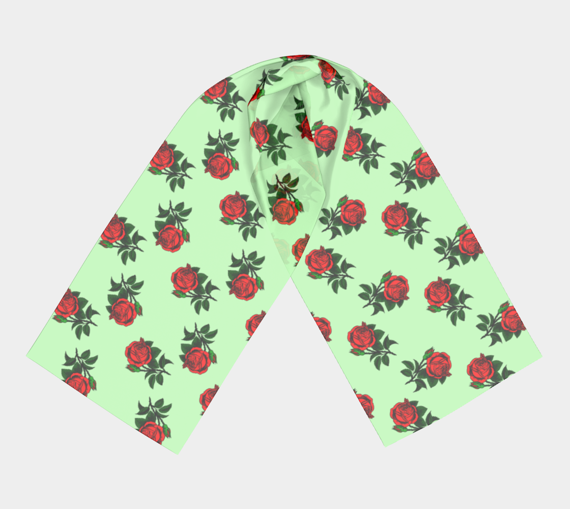 red roses green scarf