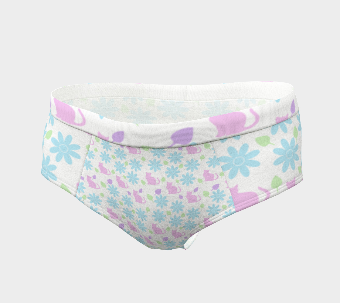 cats and flowers cheeky briefs