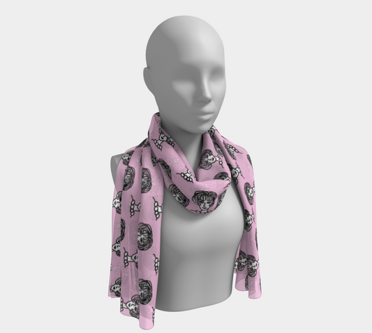 20s girl pink scarf