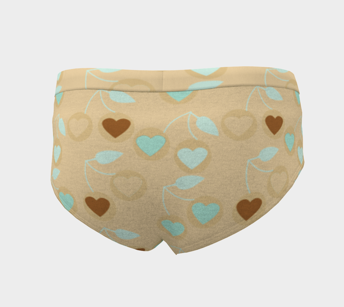 beige heart cherries cheeky briefs