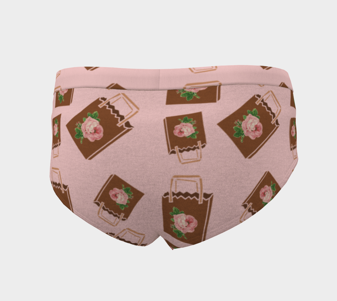 shopping bag pattern pink cheeky briefs