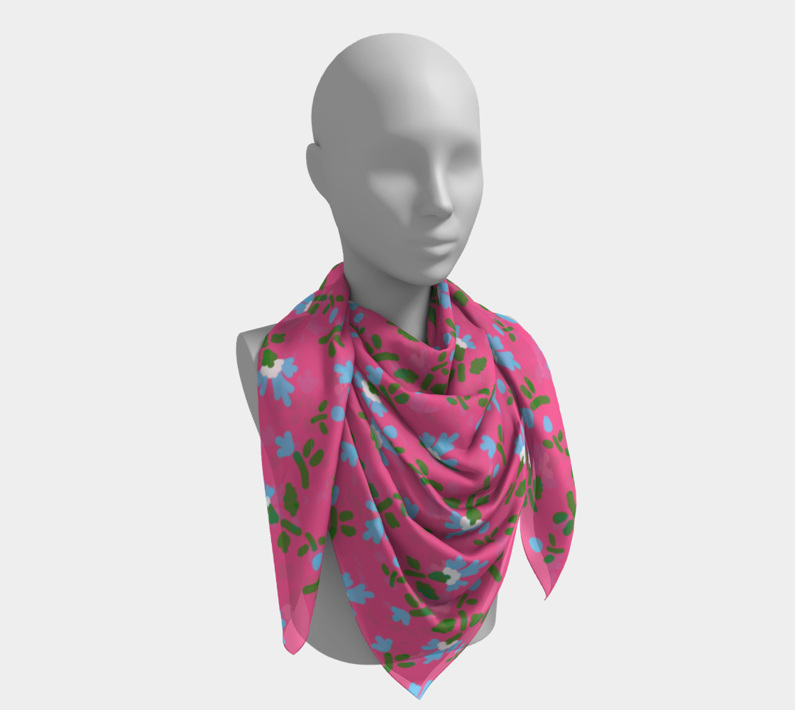 carnation pattern pink scarf