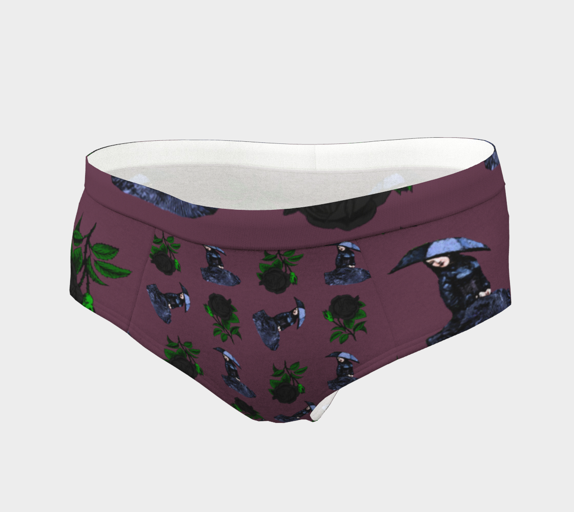 gothic girl rose mauve pattern cheeky briefs