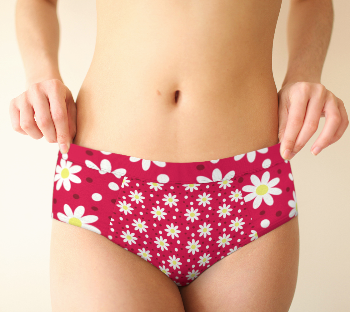 daisy dots light red cheeky briefs