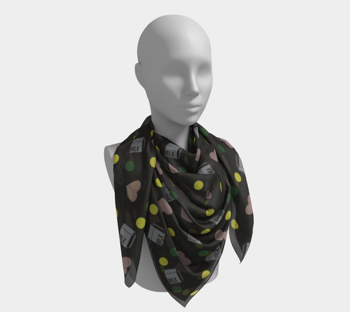 dark grey milk hearts scarf