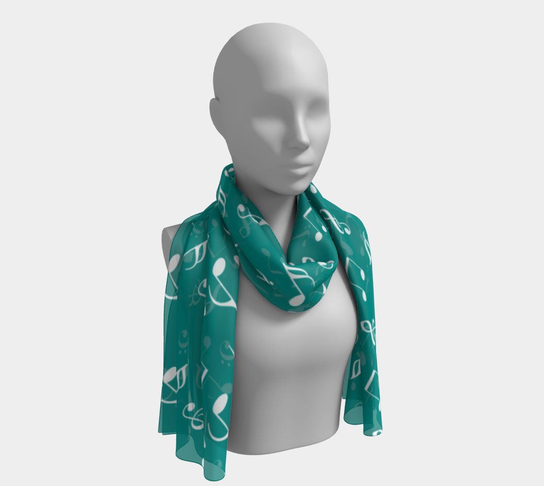 teal music scarf