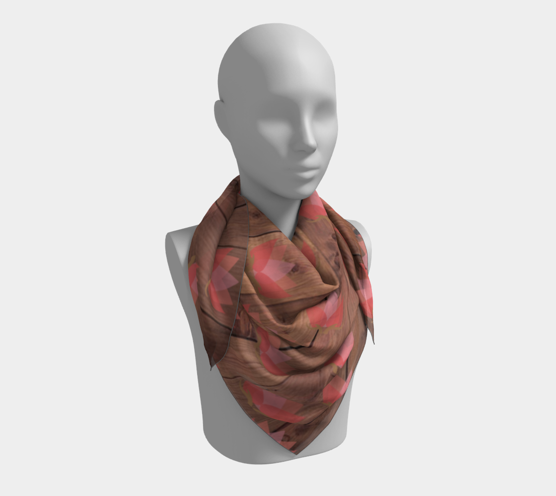 zen lotus wood wall scarf