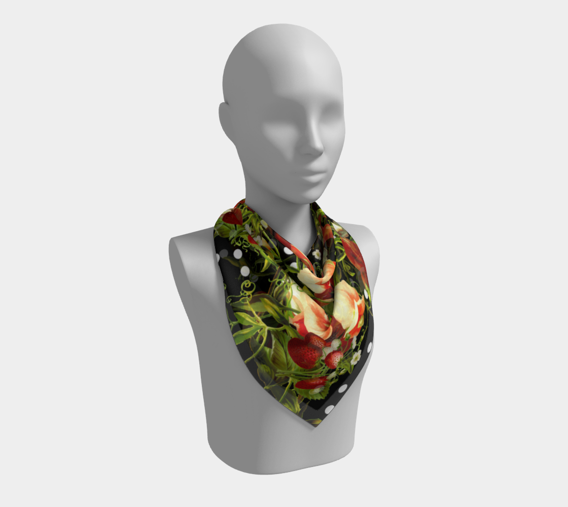 fruit blossom black scarf