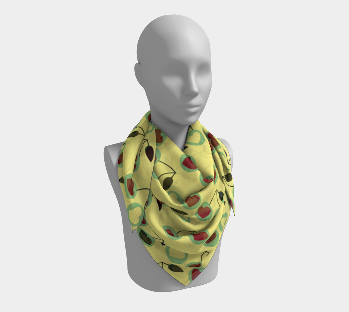 yellow heart cherries scarf