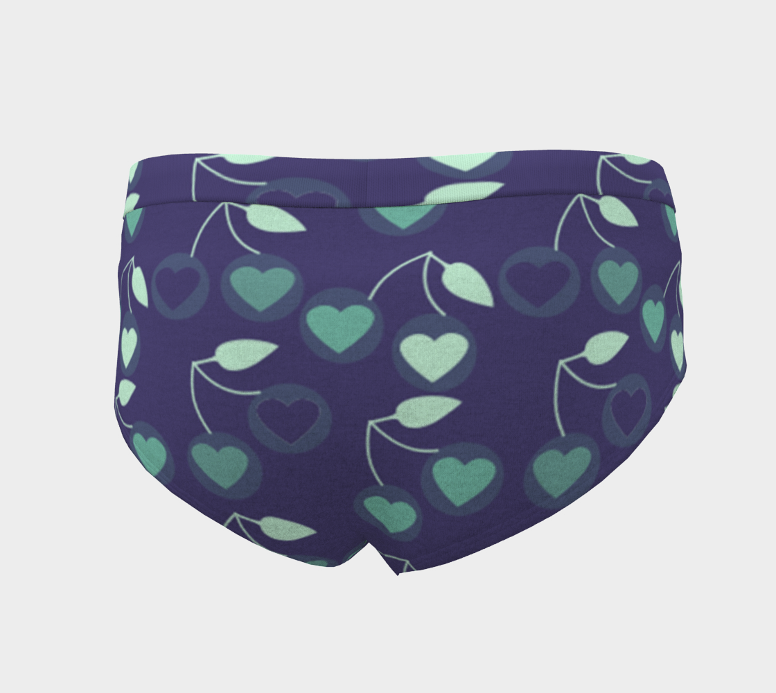 heart cherries blue cheeky briefs