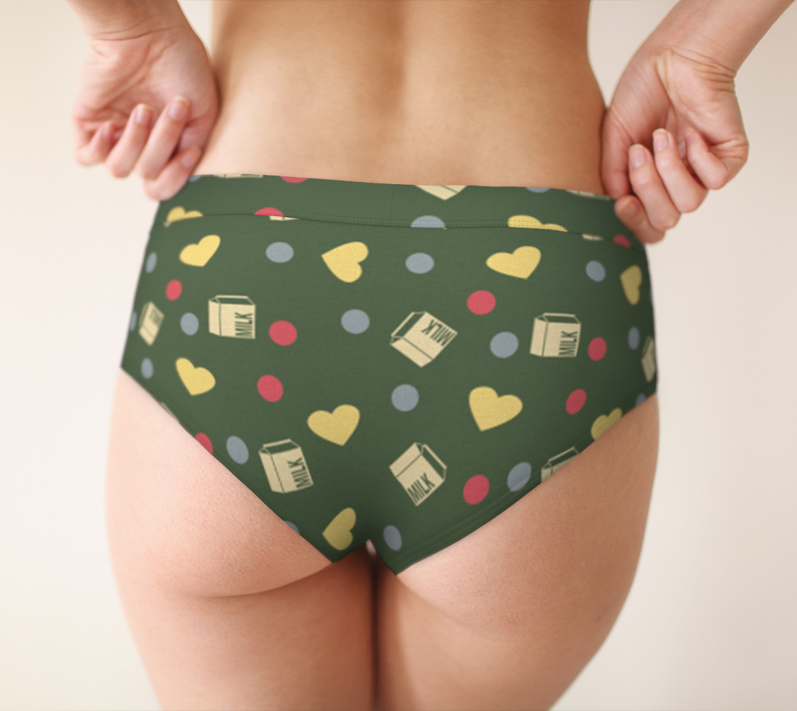 green milk hearts cheeky briefs