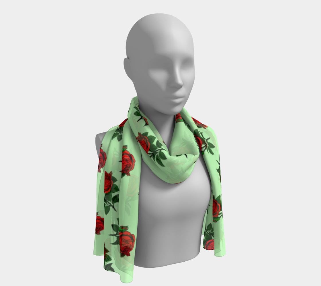 red roses green scarf