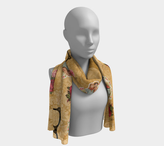 vintage glasses beige scarf