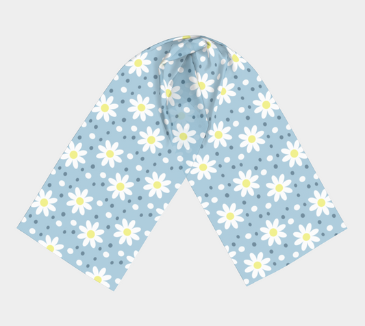 daisy dots light blue scarf