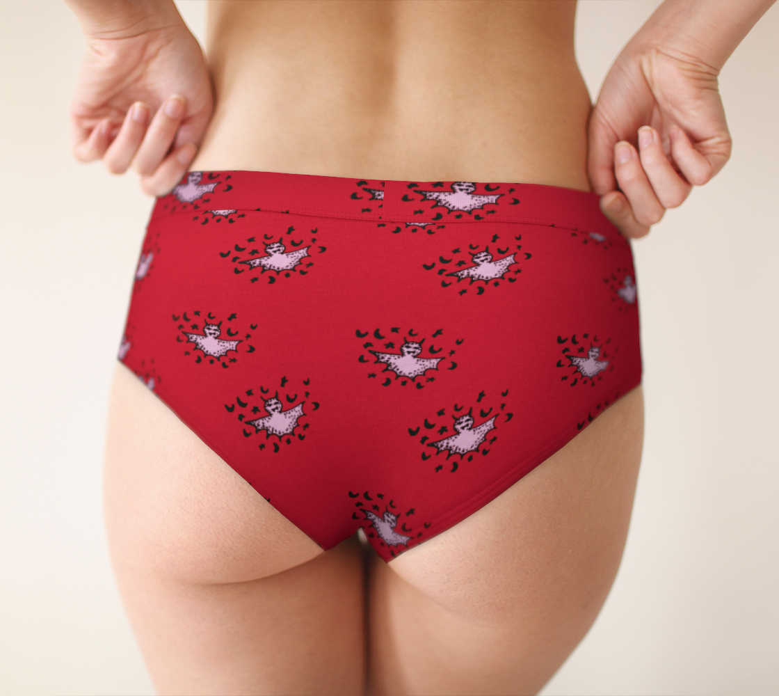 zodiac bat pink red cheeky briefs