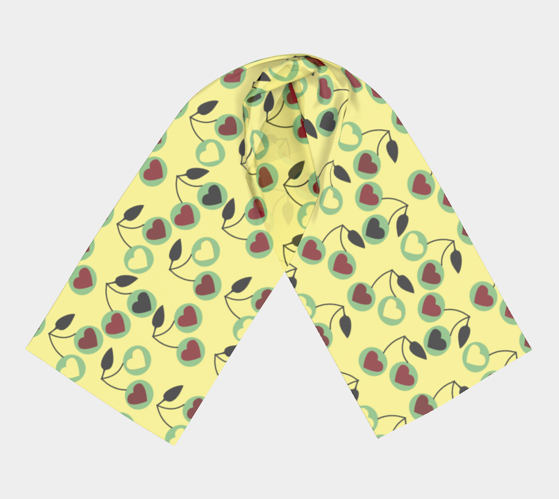 yellow heart cherries scarf