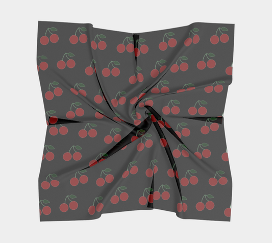 cherries black scarf