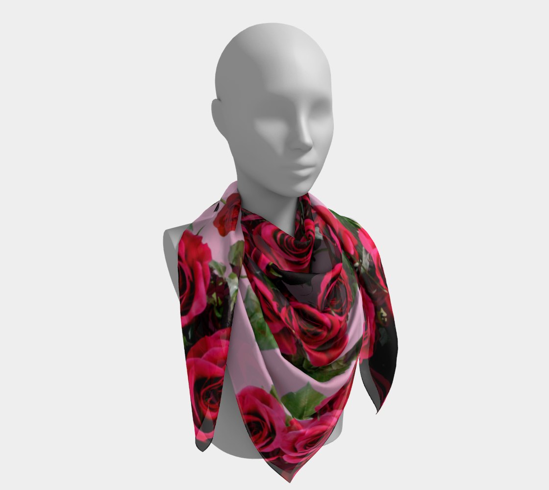 roses pink scarf