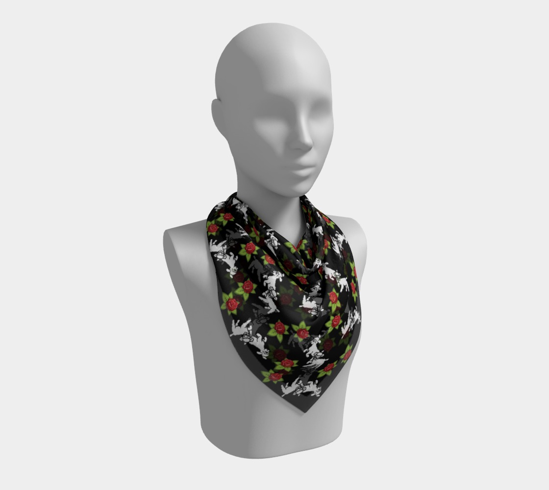 lamb pattern black scarf