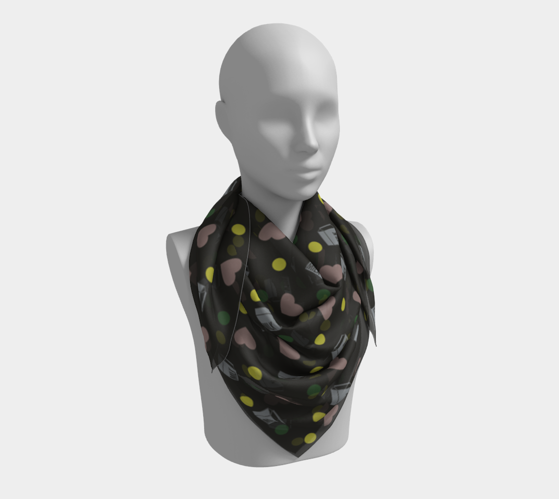 dark grey milk hearts scarf