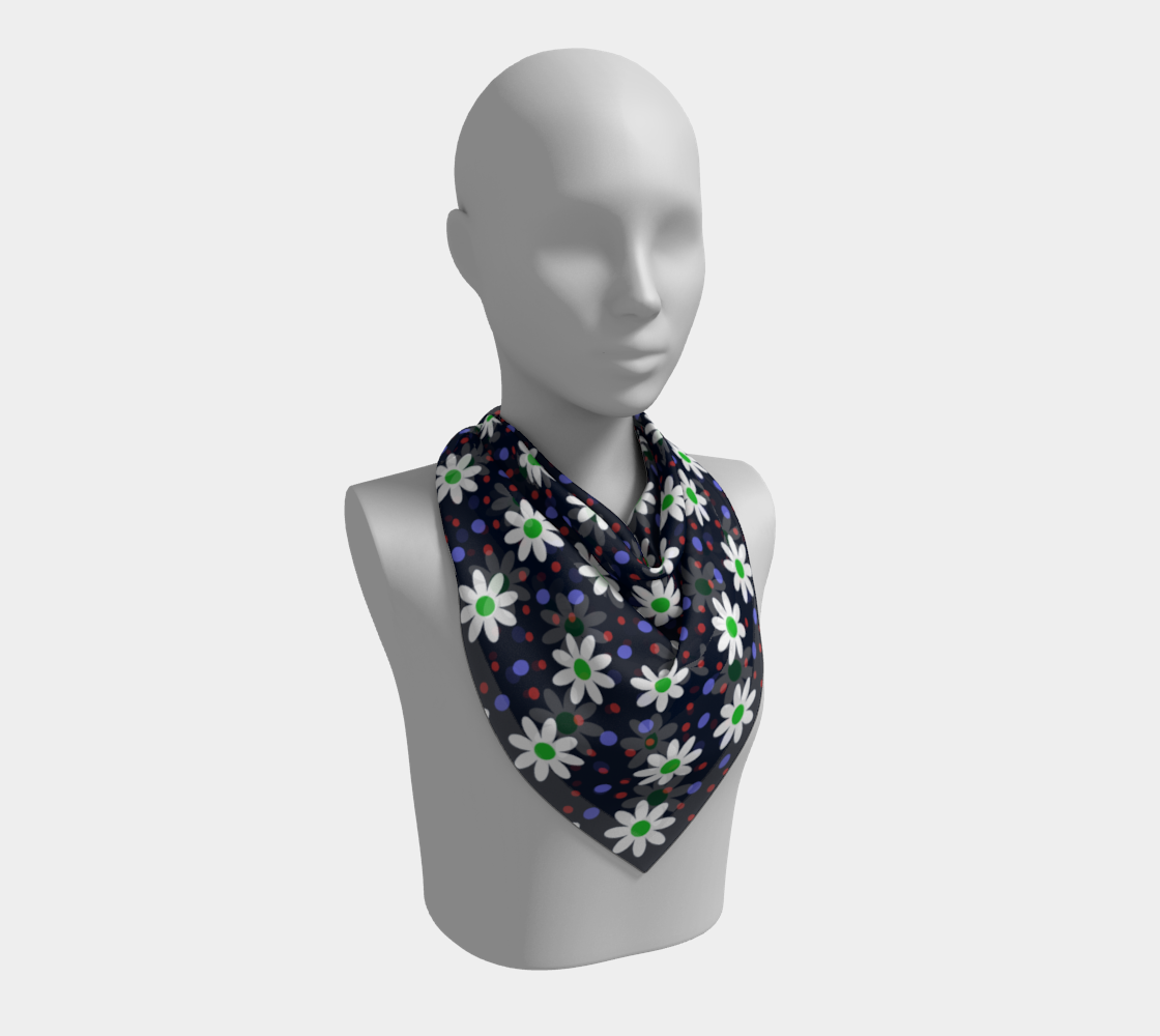 daisy dots navy blue scarf