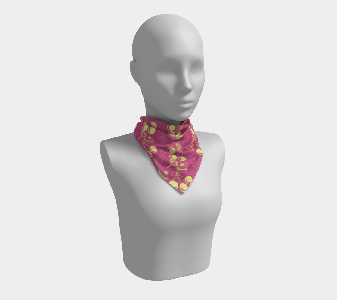 yellow pink cherries scarf