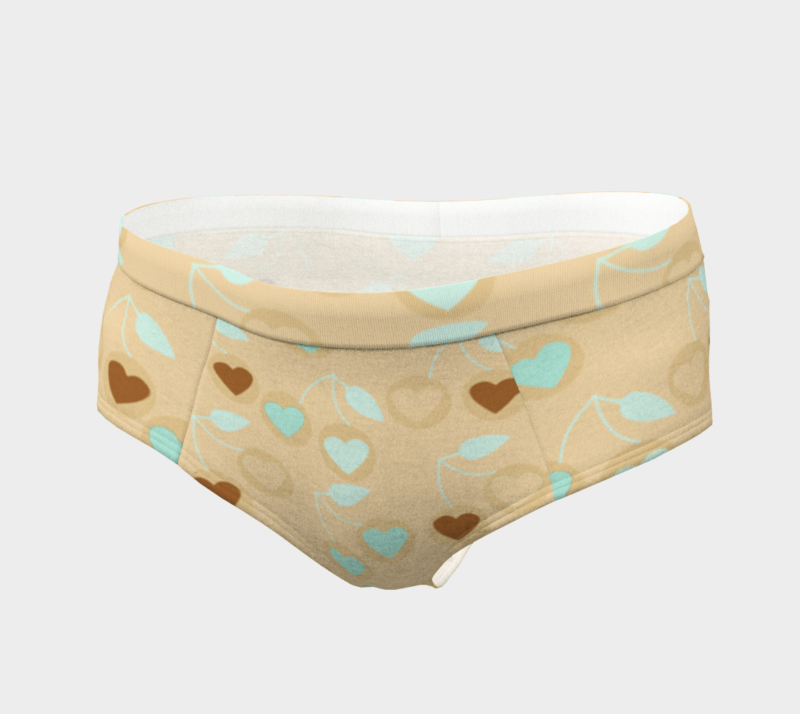 beige heart cherries cheeky briefs