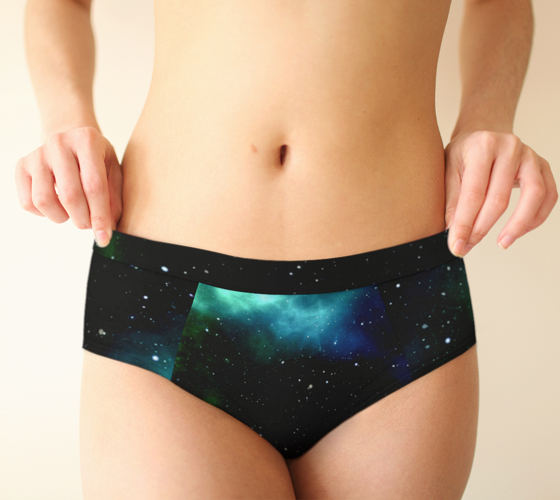 galaxy sky blue green cheeky briefs