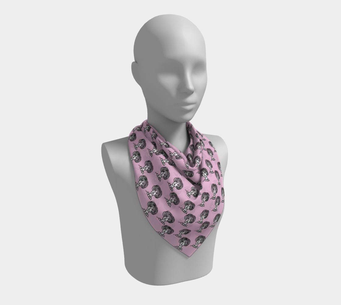 20s girl pink scarf