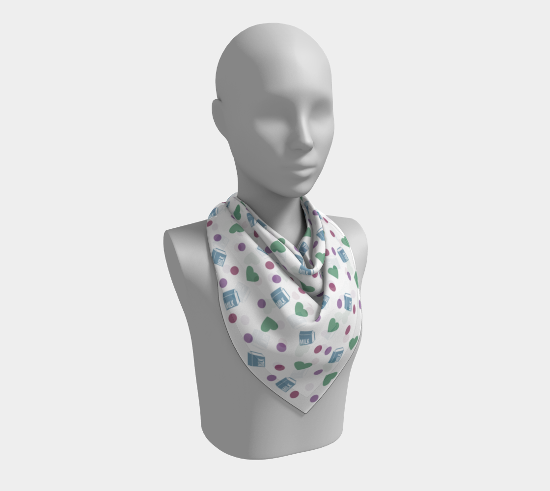 white milk hearts scarf