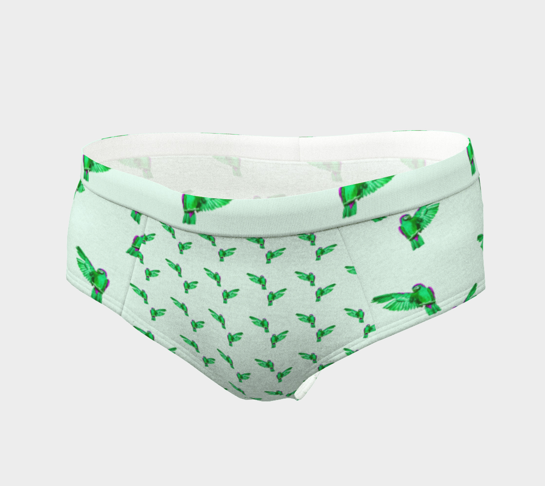 green parrot pattern cheeky briefs