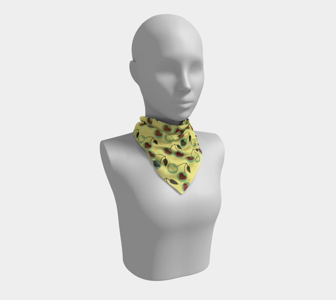 yellow heart cherries scarf