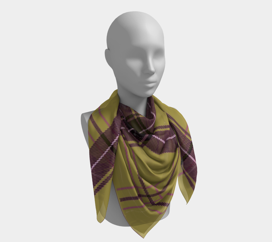 beige purple plaid scarf