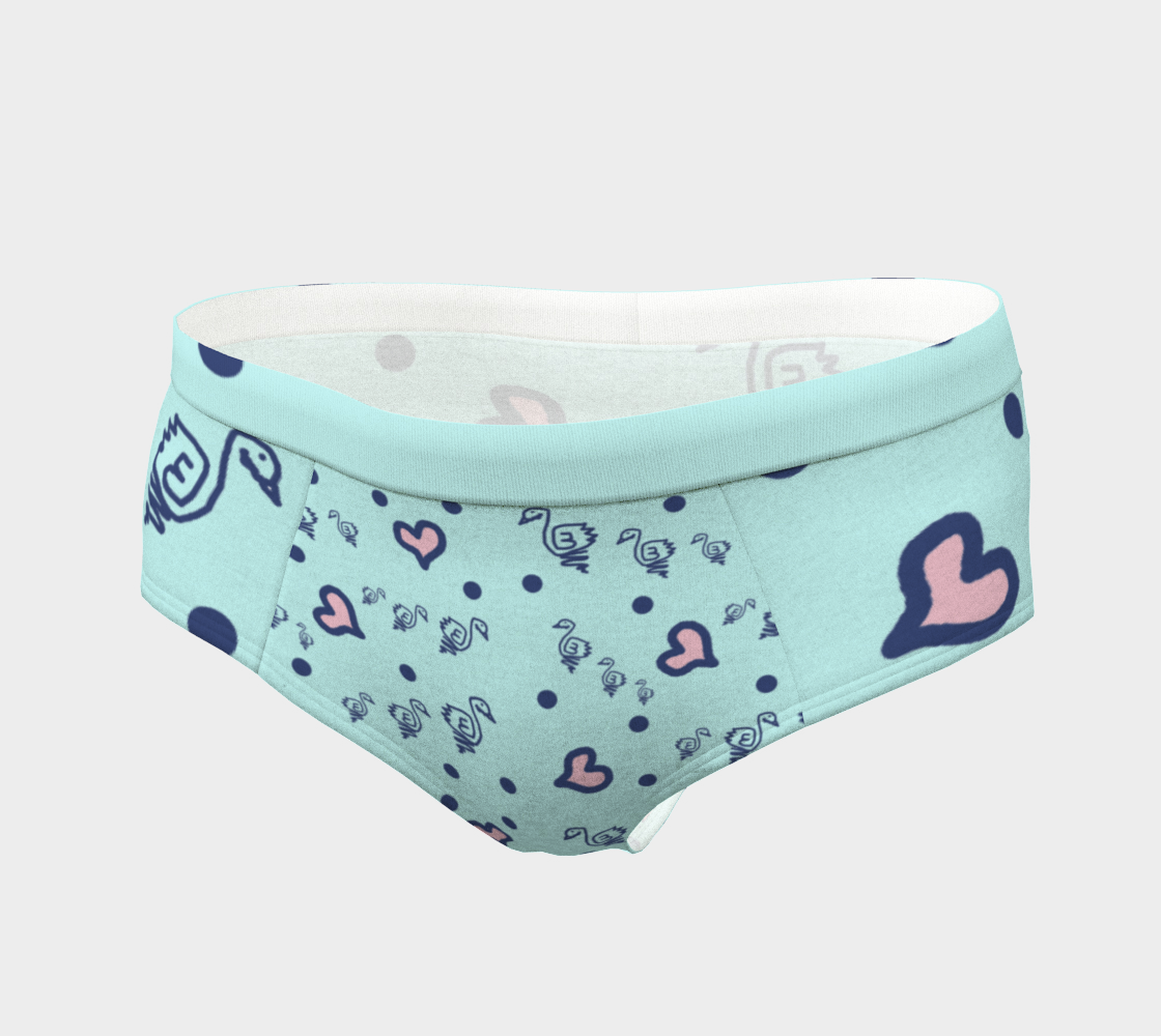 duck family blue pink hearts pattern cheeky briefs