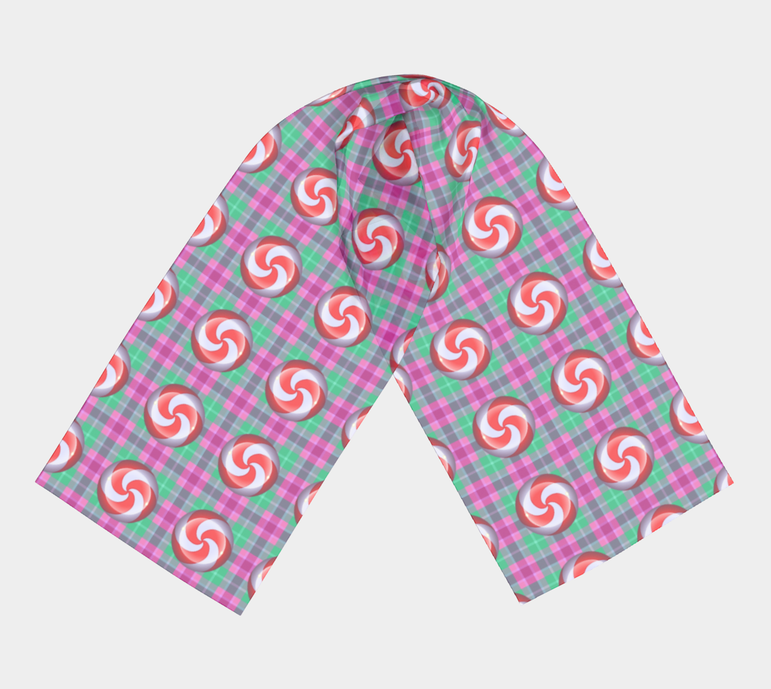 peppermint candy pink plaid scarf