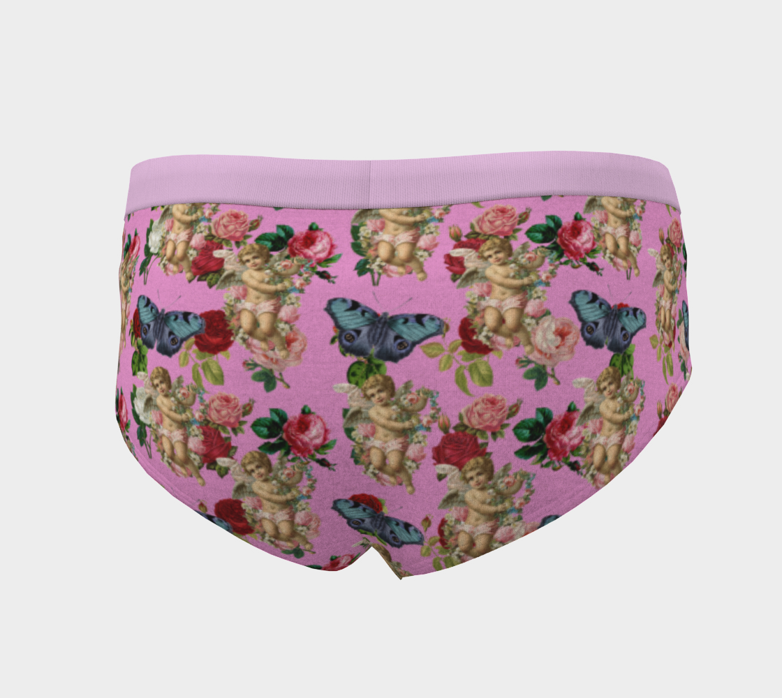 angel cherub butterflies pink cheeky briefs