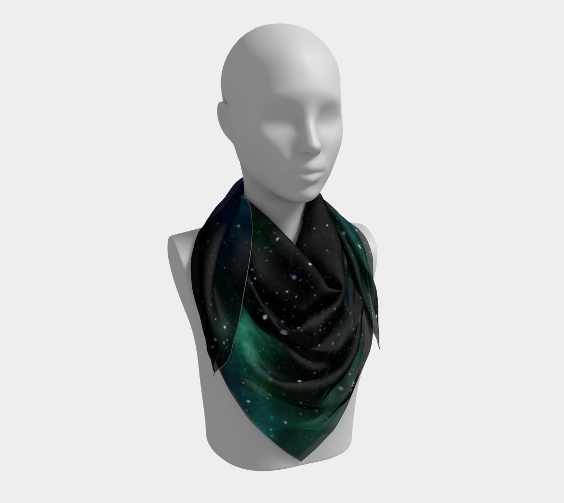 galaxy sky blue green scarf