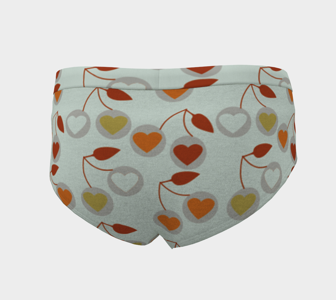 heart cherries grey cheeky briefs