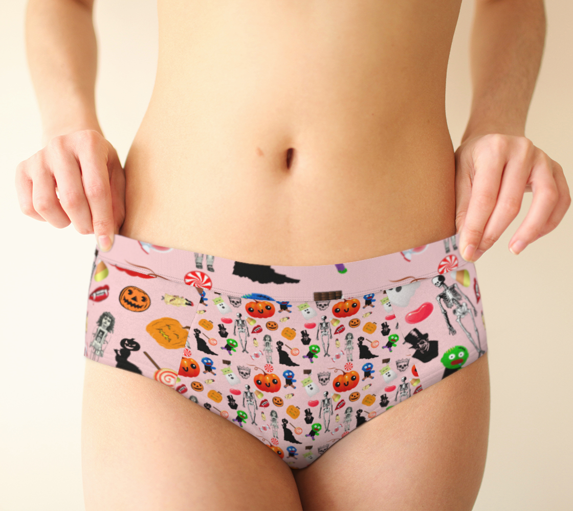 halloween treats pattern pink cheeky briefs